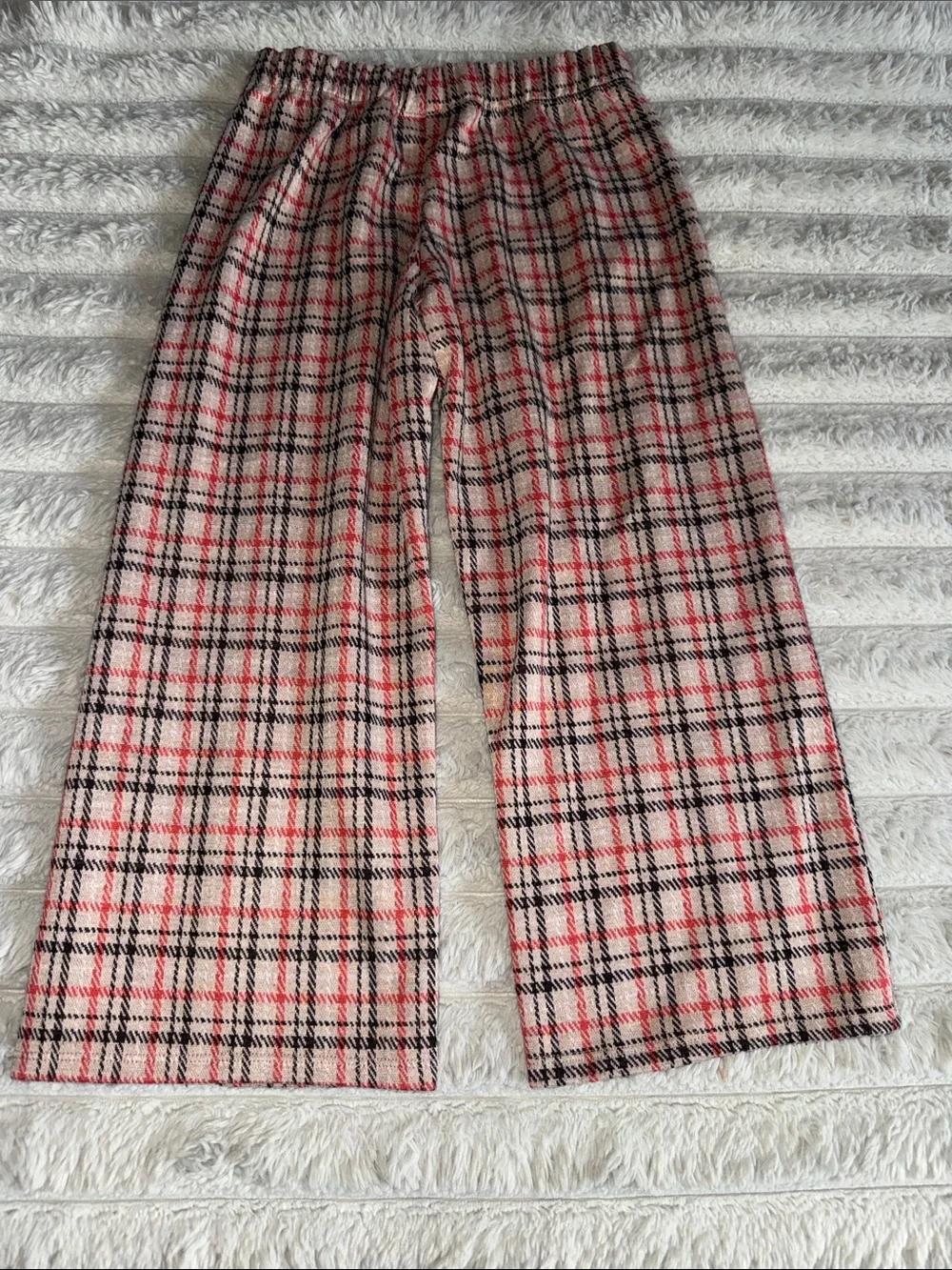Bonnie Jean Pink, Black and Cream Plaid Corduroy Pants